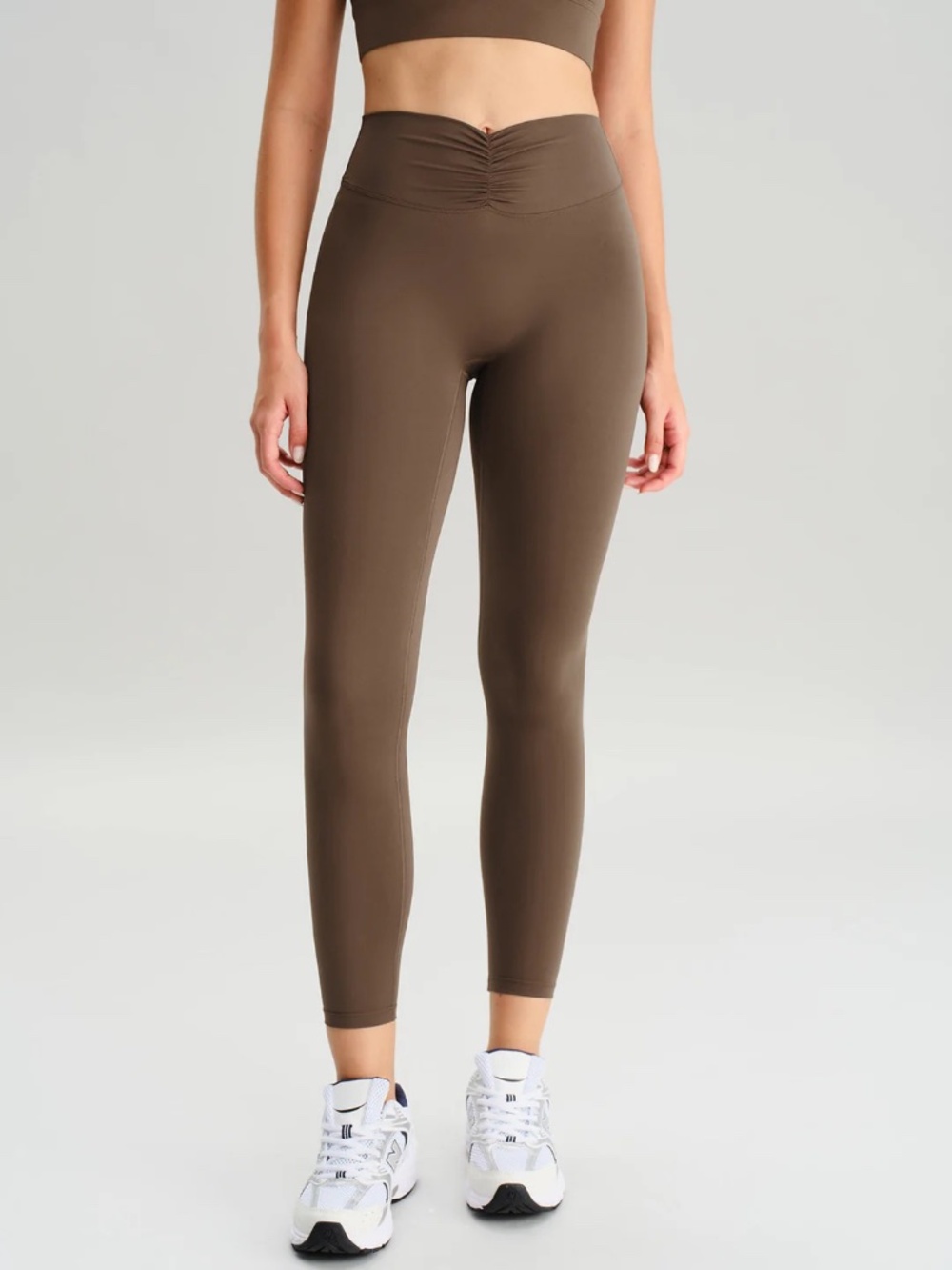 Berlook Coffee Ruched Work Out Leggings 25"